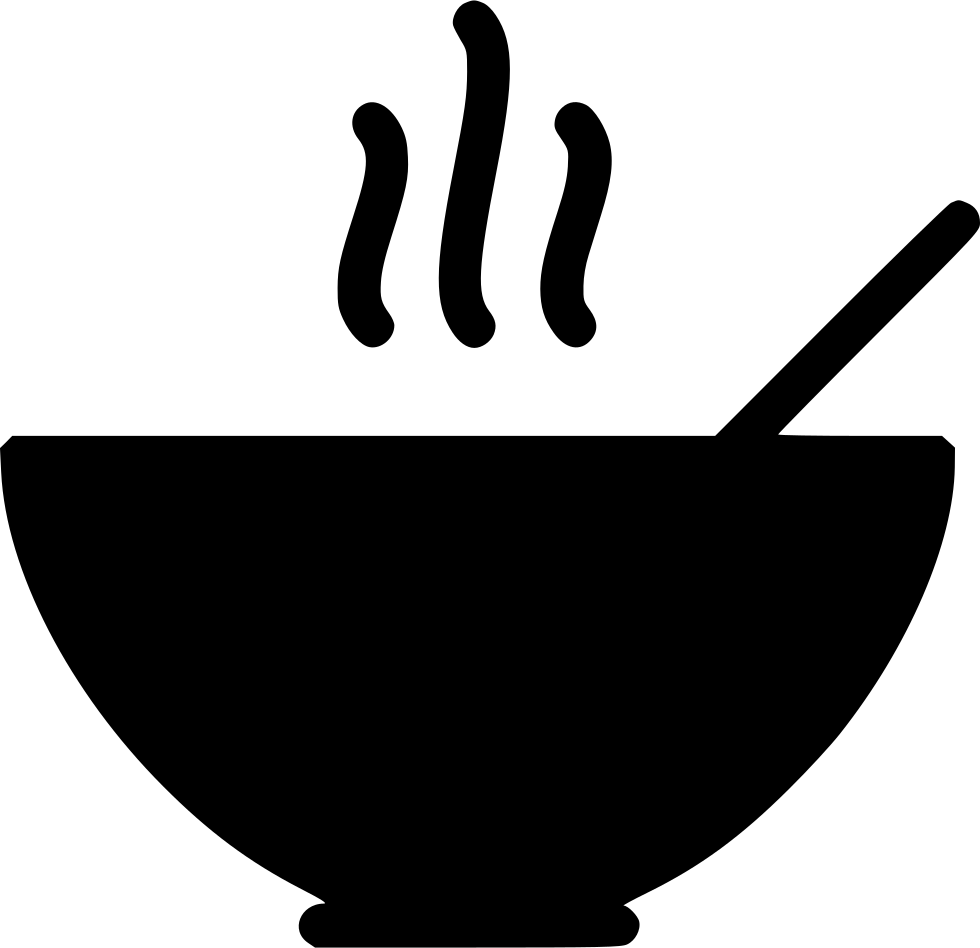 Steaming Soup Bowl Silhouette PNG Image