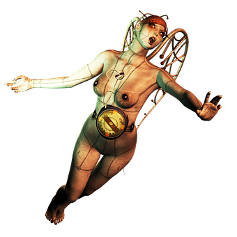 Steampunk Automaton Girl PNG Image