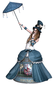 Steampunk Carousel Girl PNG Image