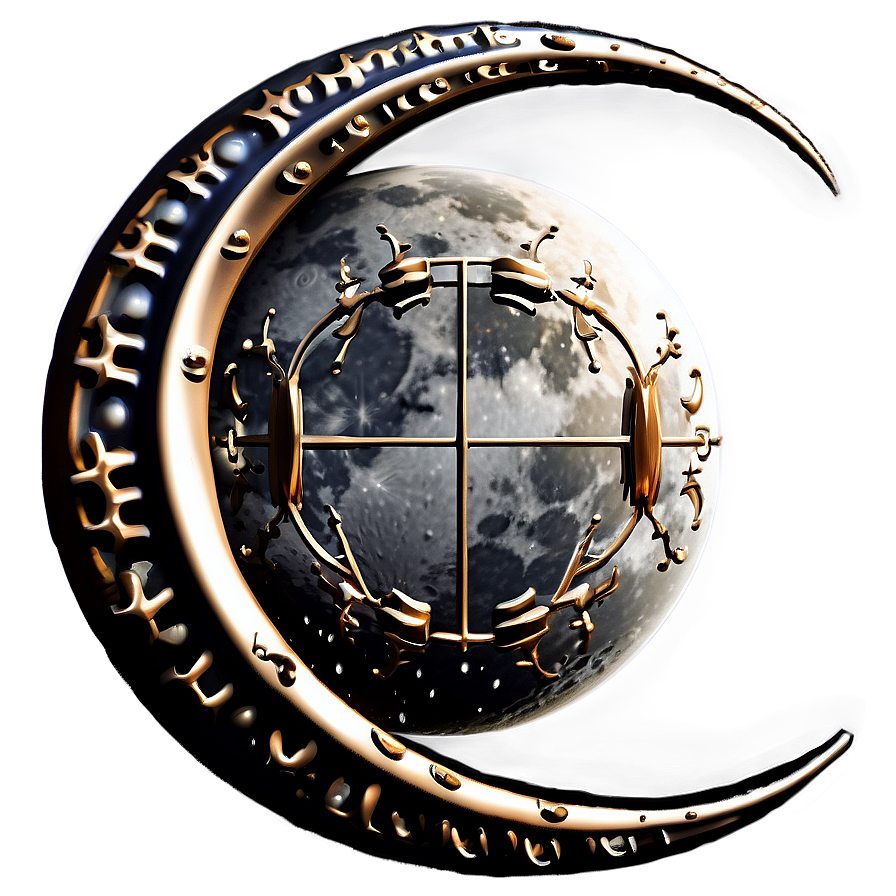 Steampunk Crescent Moon Png Pai PNG Image