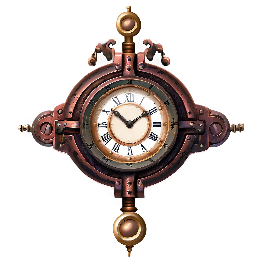 Steampunk Iron Clock Png 92 PNG Image