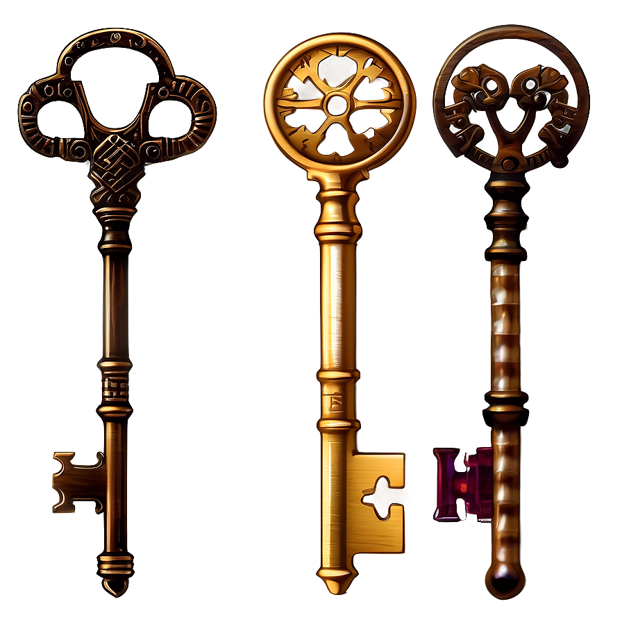 Steampunk Skeleton Key Clipart Png Frh PNG Image