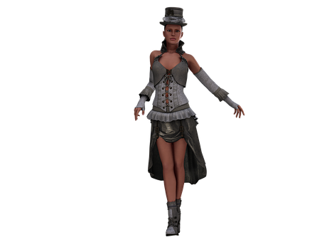 Steampunk Style Female Character PNG Image