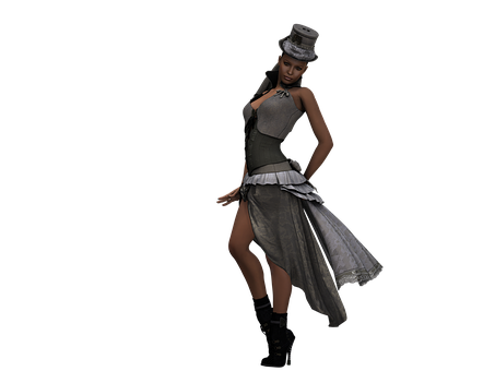 Steampunk Style Female Character PNG Image