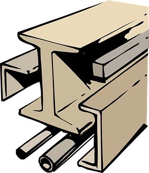 Steel Beamsand Plates Construction Graphic PNG Image