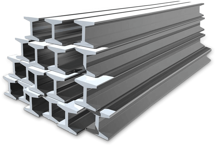 Steel I Beams Stacked PNG Image