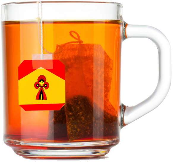 Steeping Tea Bagin Glass Mug PNG Image