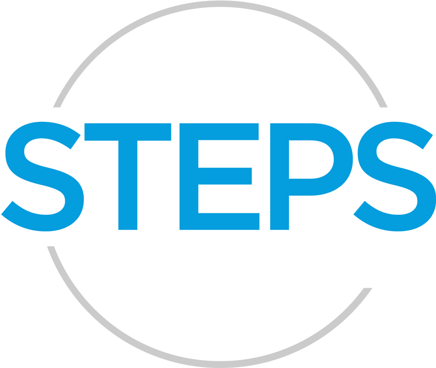 Steps In Motion Logo_ Blue Gray PNG Image