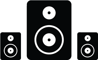 Stereo Speaker System Silhouette PNG Image