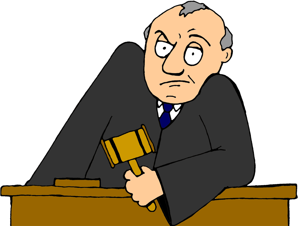 Stern Judge Cartoon PNG Image