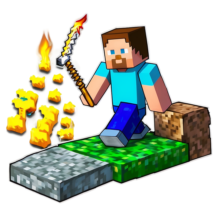 Steve Exploring Minecraft Png Nuk22 PNG Image