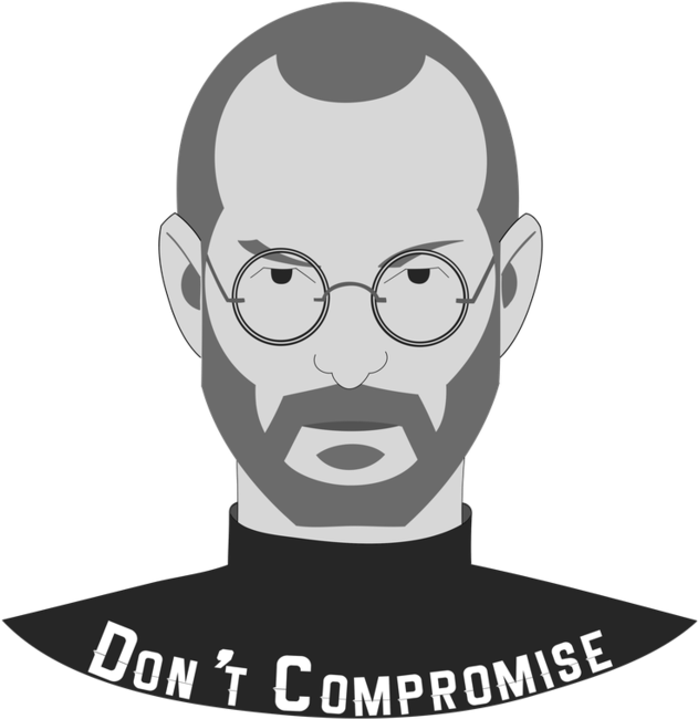 Steve Jobs Iconic Portrait Do Not Compromise PNG Image