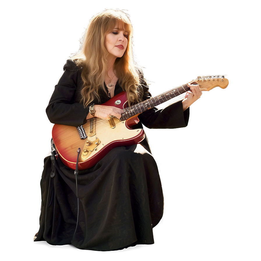 Stevie Nicks Guitar Playing Png Nid PNG Image