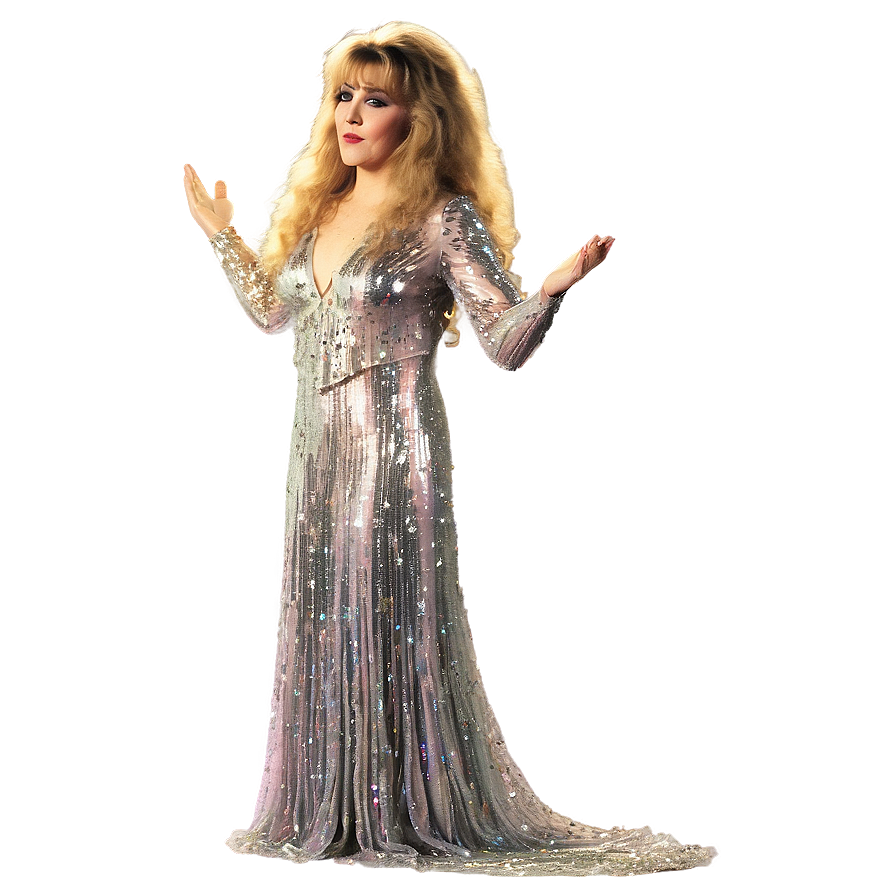 Stevie Nicks In Sequins Png 06252024 PNG Image