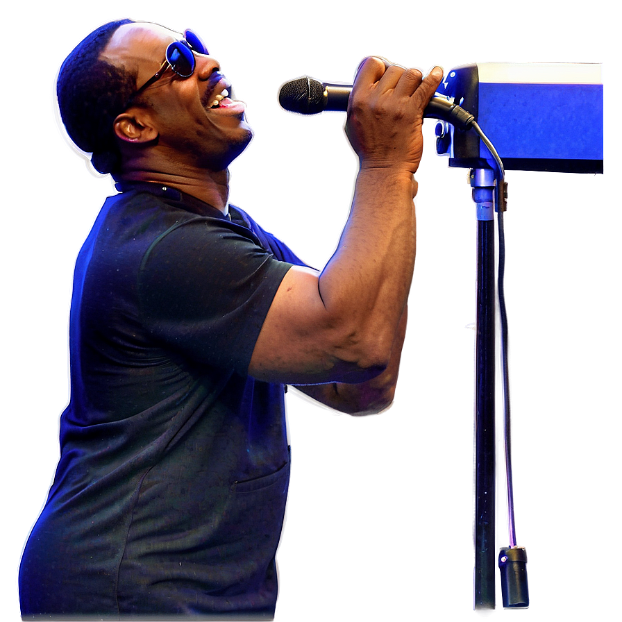 Stevie Wonder On Stage Png 06252024 PNG Image