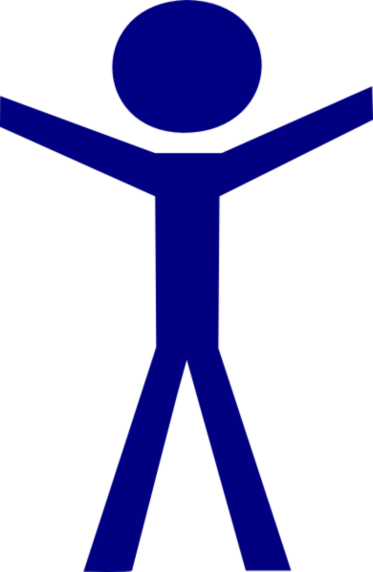 Stick Figure Icon Blue PNG Image