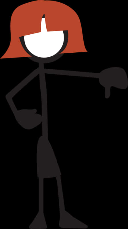 Stick Figure With Red Hair.png PNG Image