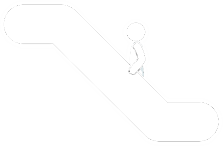 Stick Figureon Escalator PNG Image