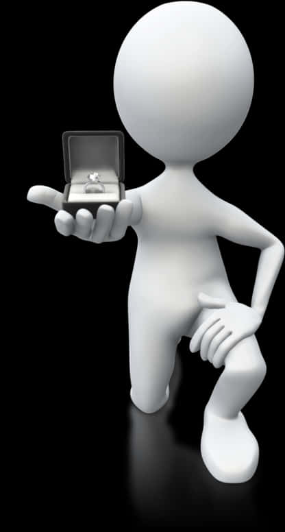 Stickman_ Proposing_ With_ Ring PNG Image