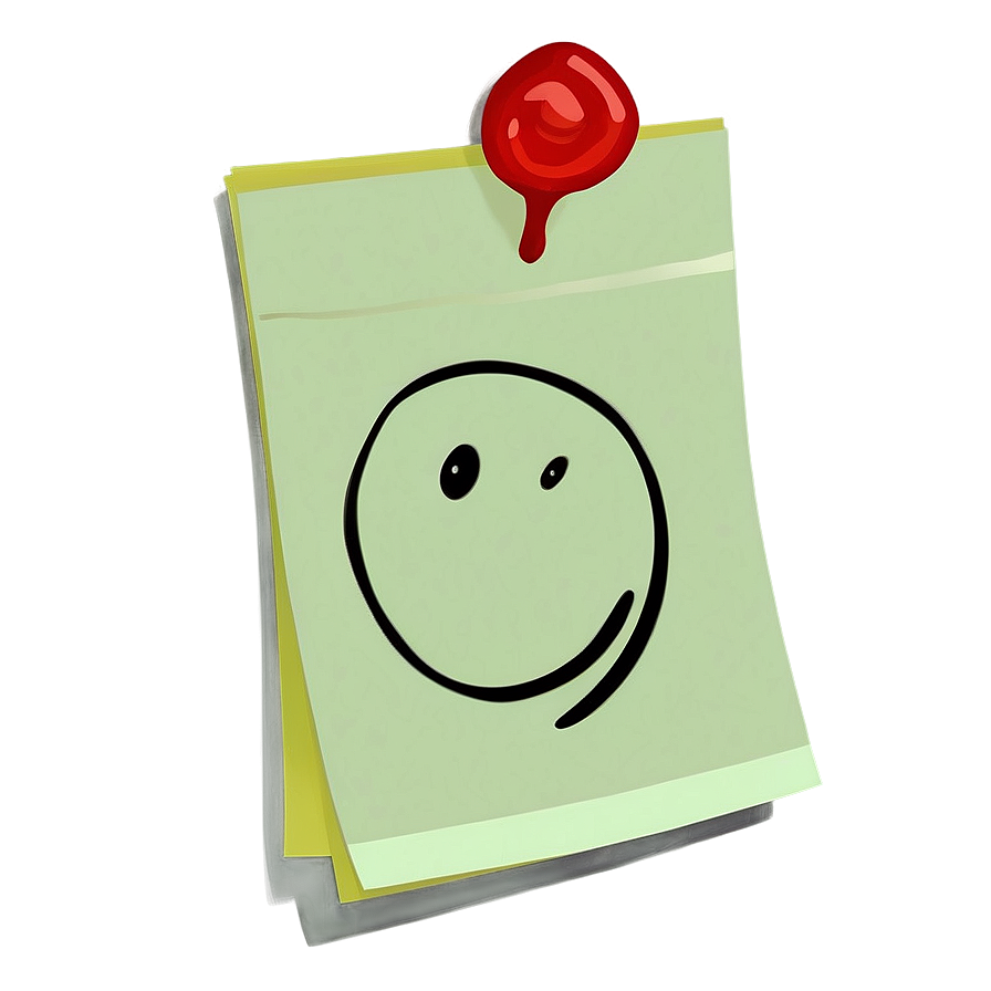 Sticky Note With Drawing Png 92 PNG Image