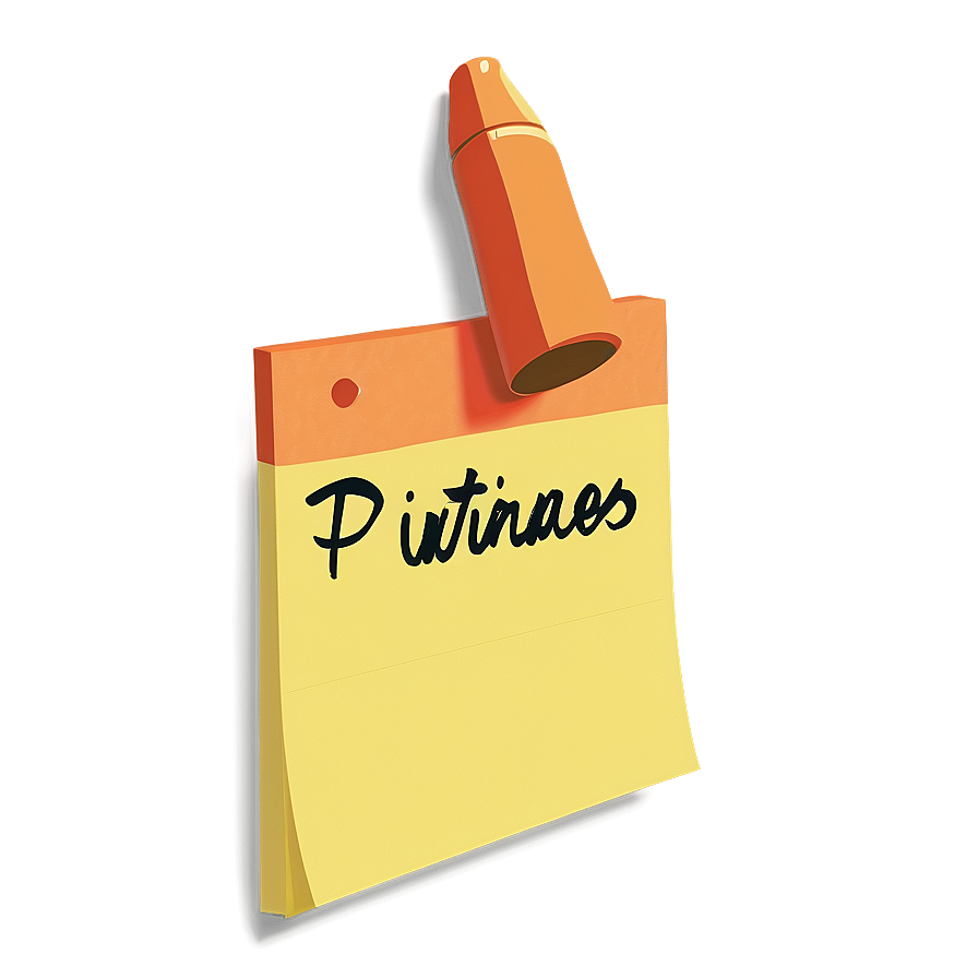 Sticky Note With Marker Png 7 PNG Image