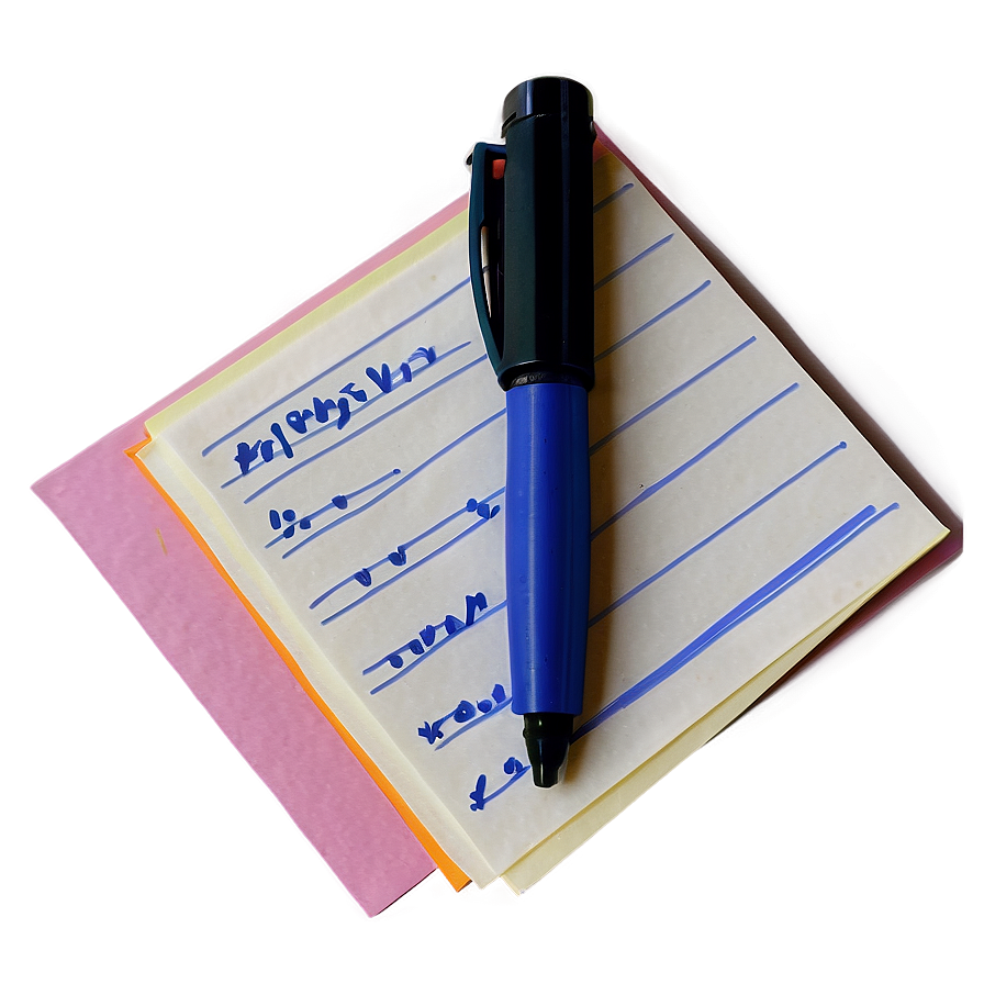 Sticky Note With Marker Png Rpw45 PNG Image