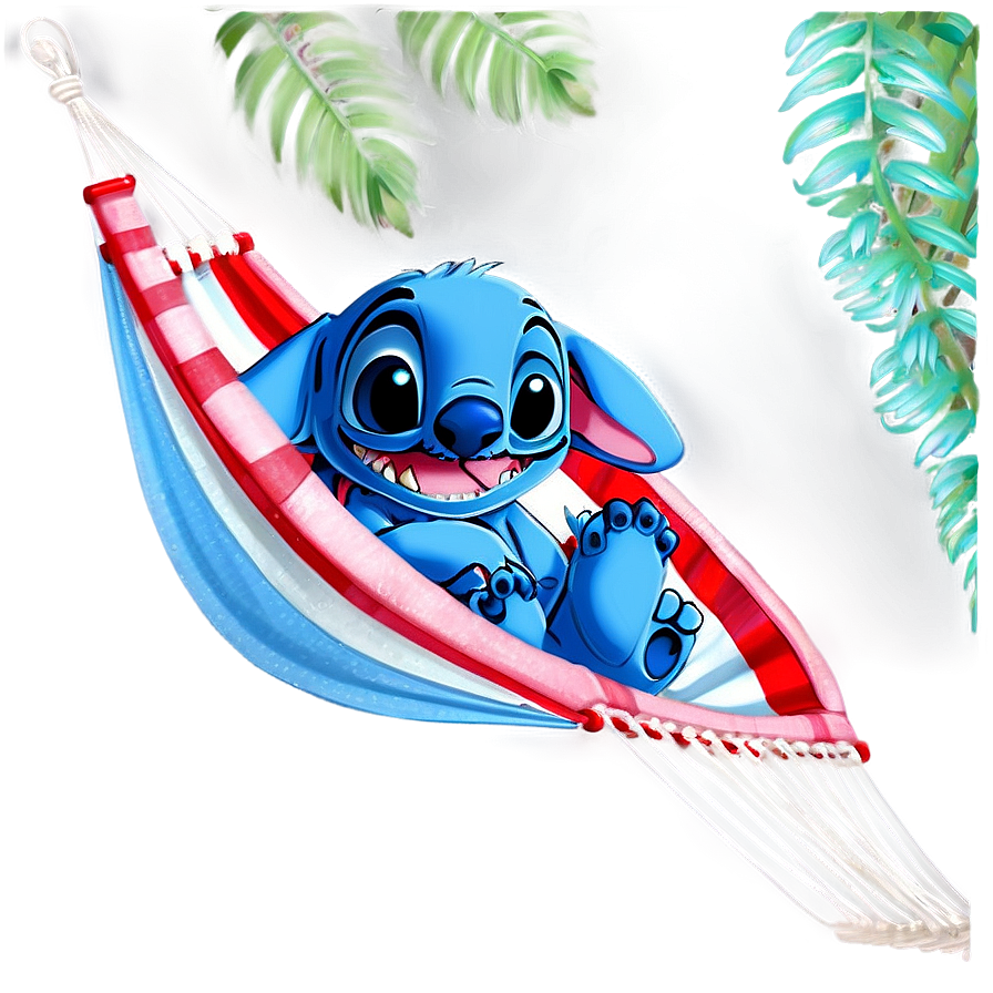 Stitch In A Hammock Png Rop PNG Image