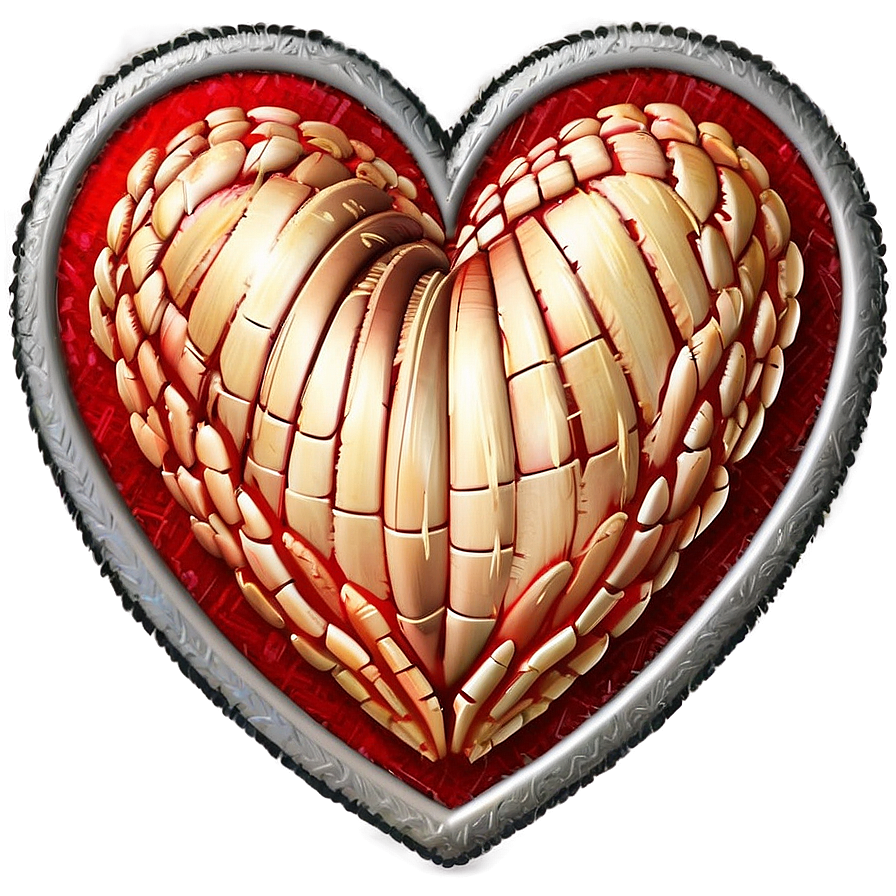 Stitched Heart Clipart Texture Png 80 PNG Image