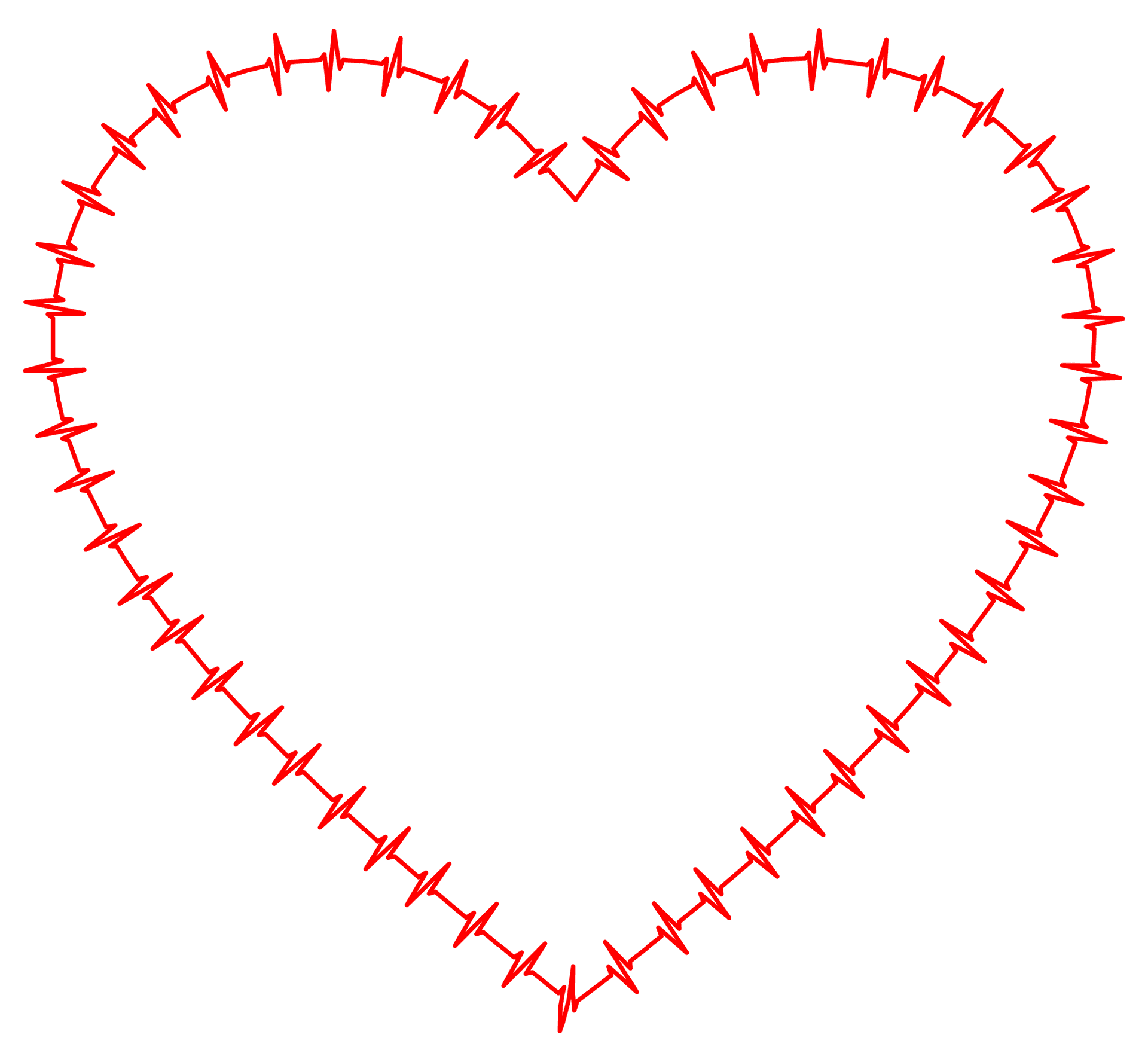 Stitched Heart Outline PNG Image