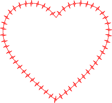 Stitched Heart Outline PNG Image