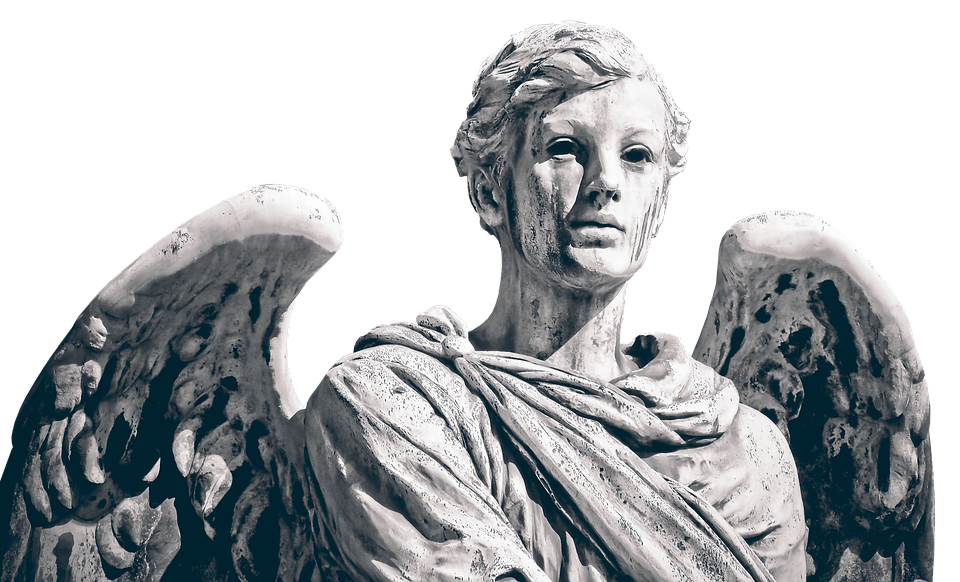 Stone Angel Statue Artwork PNG Image