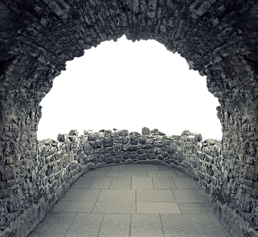 Stone Archway Silhouette Castle PNG Image