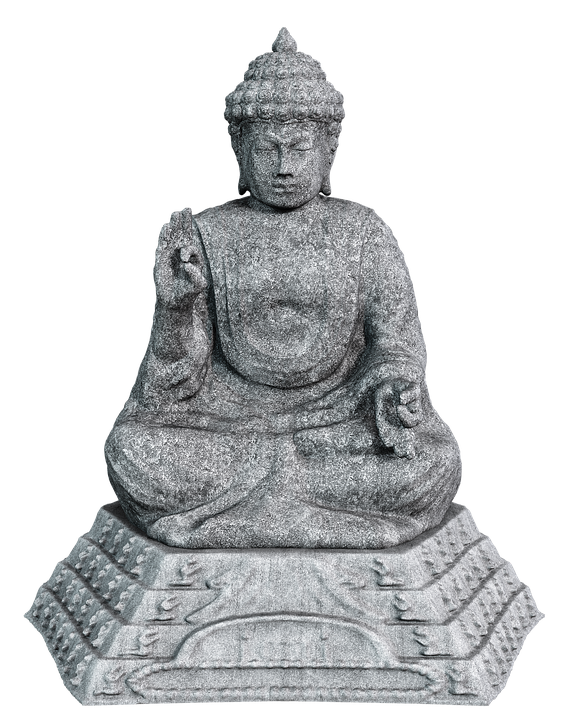 Stone Buddha Statue Meditation Pose PNG Image