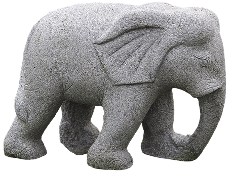 Stone Elephant Sculpture PNG Image