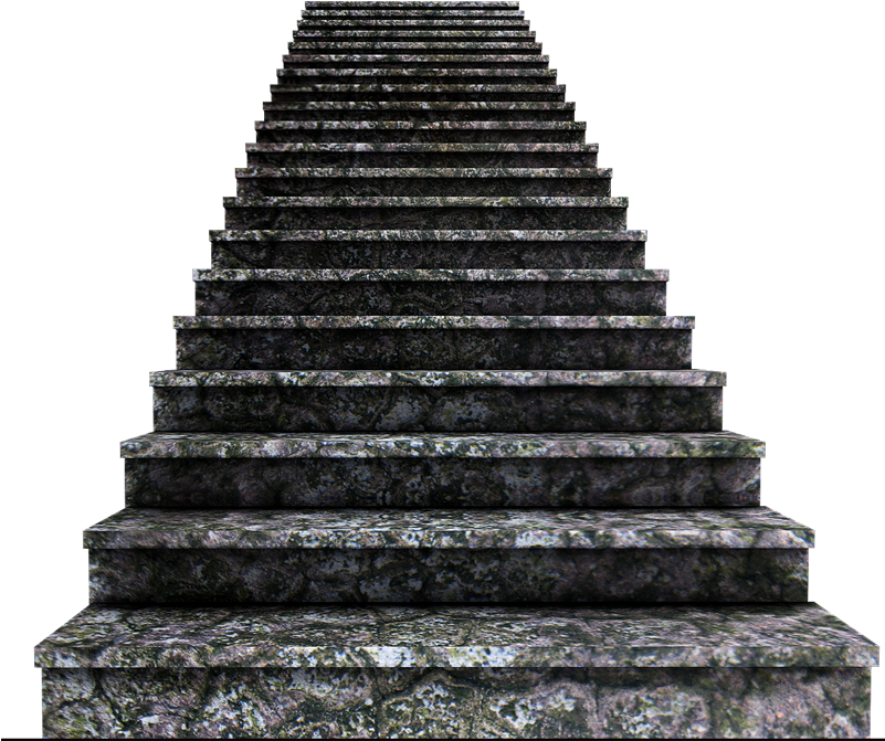 Stone Staircase Perspective View PNG Image