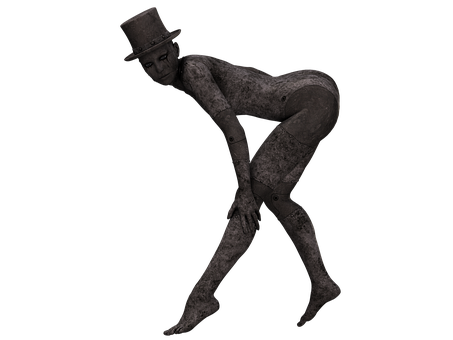 Stone Texture Female Figurewith Top Hat PNG Image