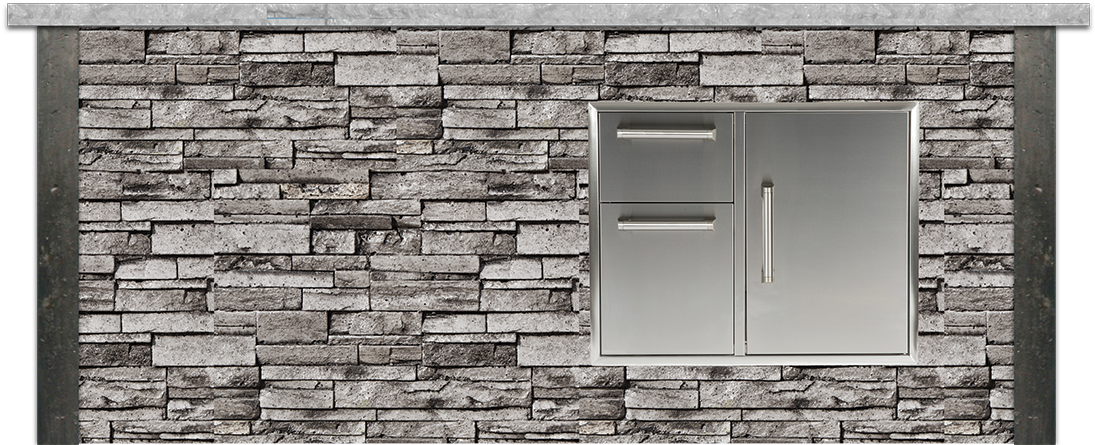 Stone Wallwith Metal Door PNG Image