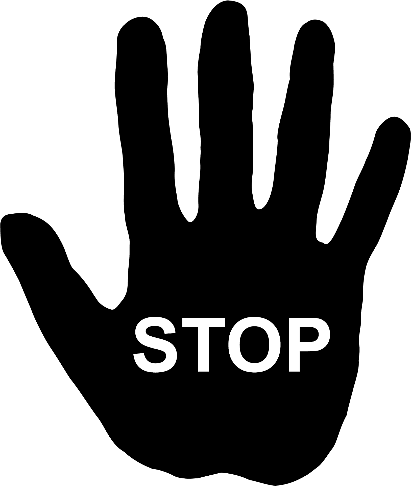 Stop Sign Hand Gesture PNG Image