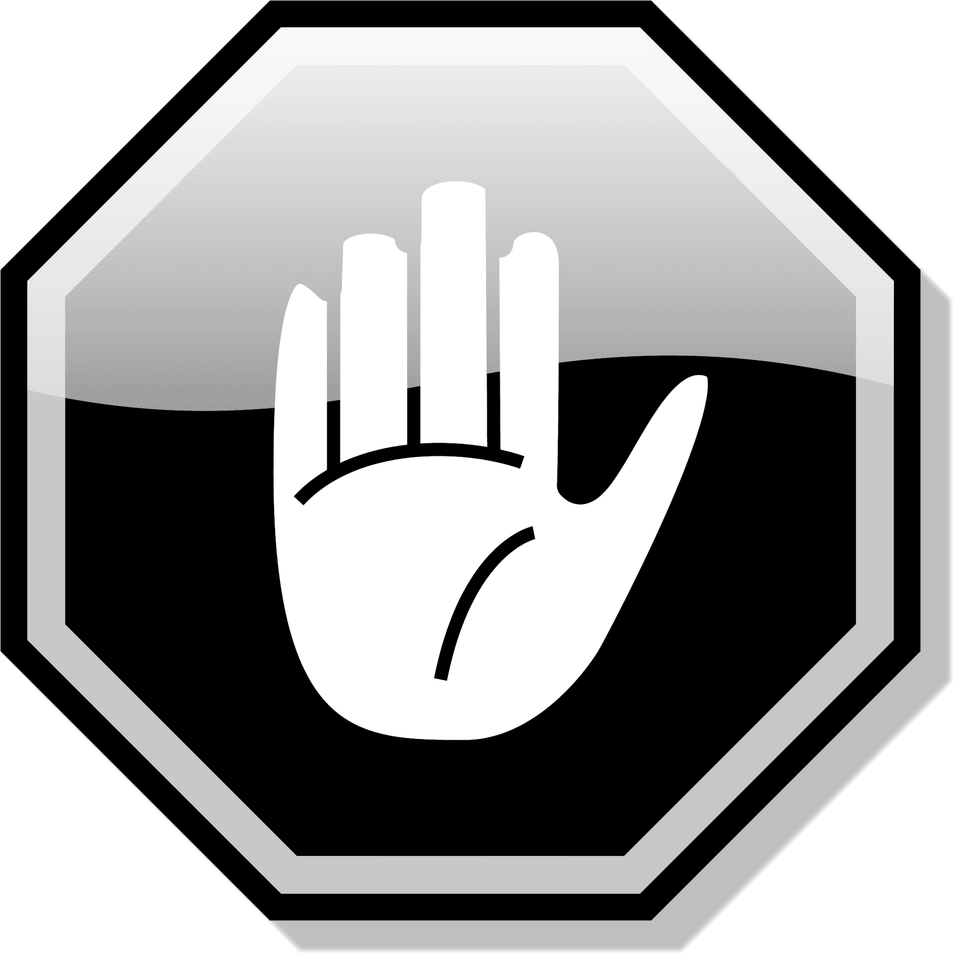 Stop Sign Hand Symbol PNG Image