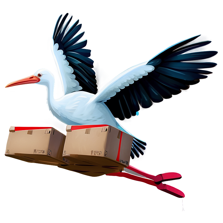 Stork Bird Delivery Png Foc75 PNG Image