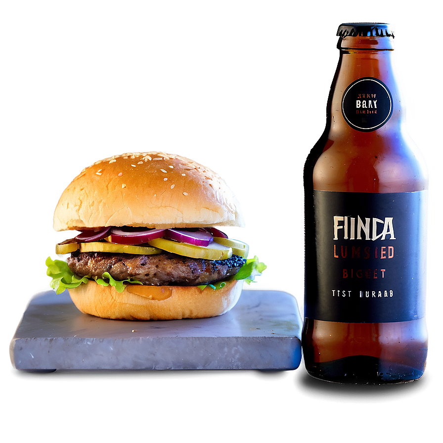 Stout Beer Infused Burger Png Qer16 PNG Image