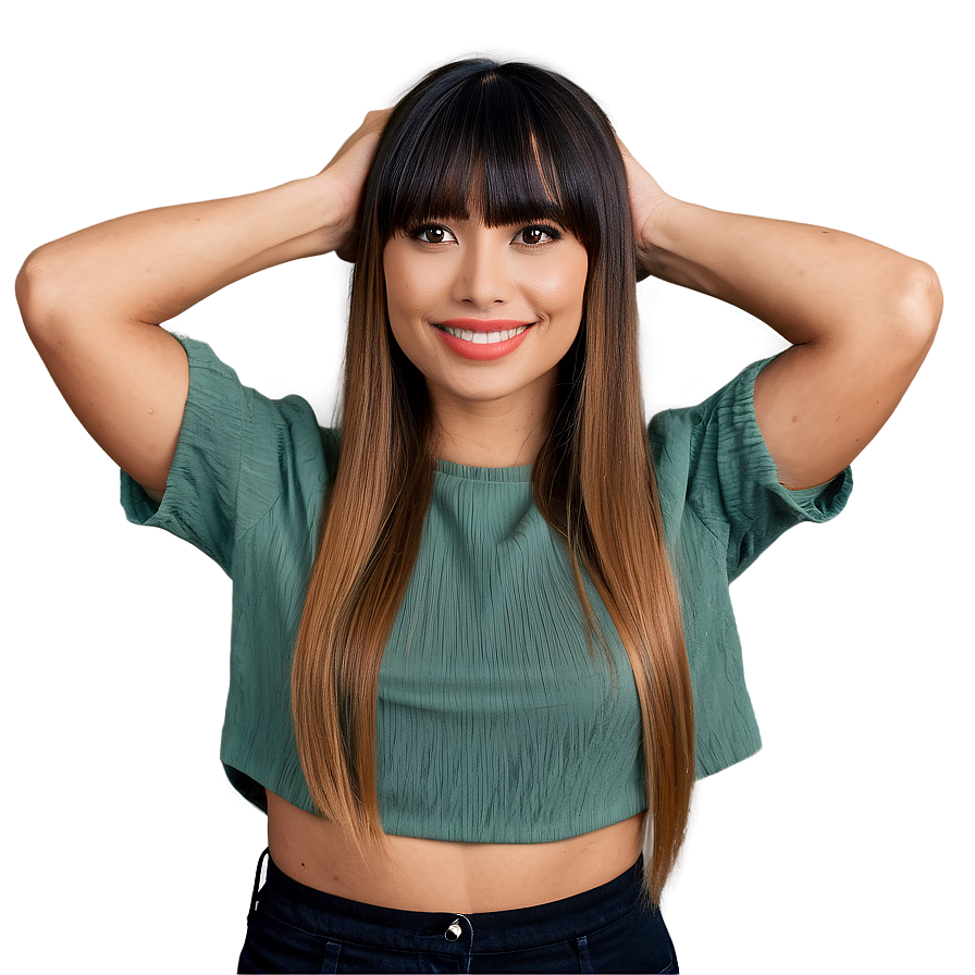 Straight Hair With Bangs Png 05252024 PNG Image