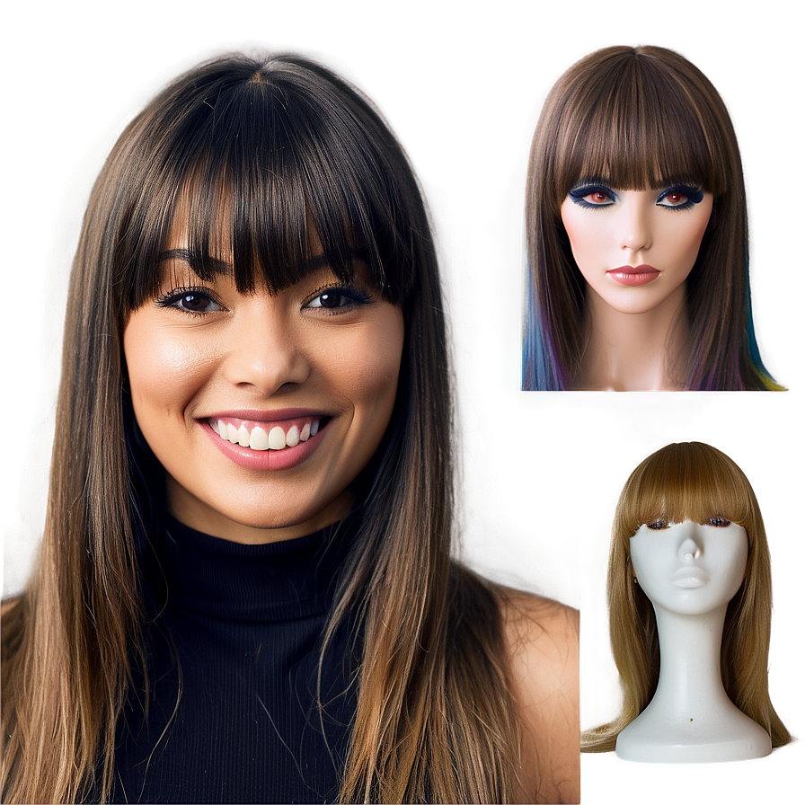 Straight Hair With Bangs Png 46 PNG Image