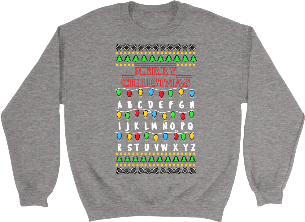 Stranger Things Inspired Christmas Sweater PNG Image