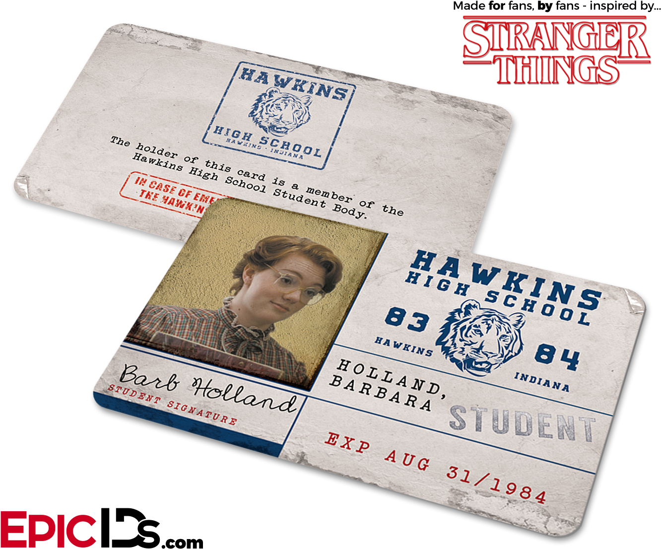 Stranger Things Inspired Hawkins High School I D Card PNG Image