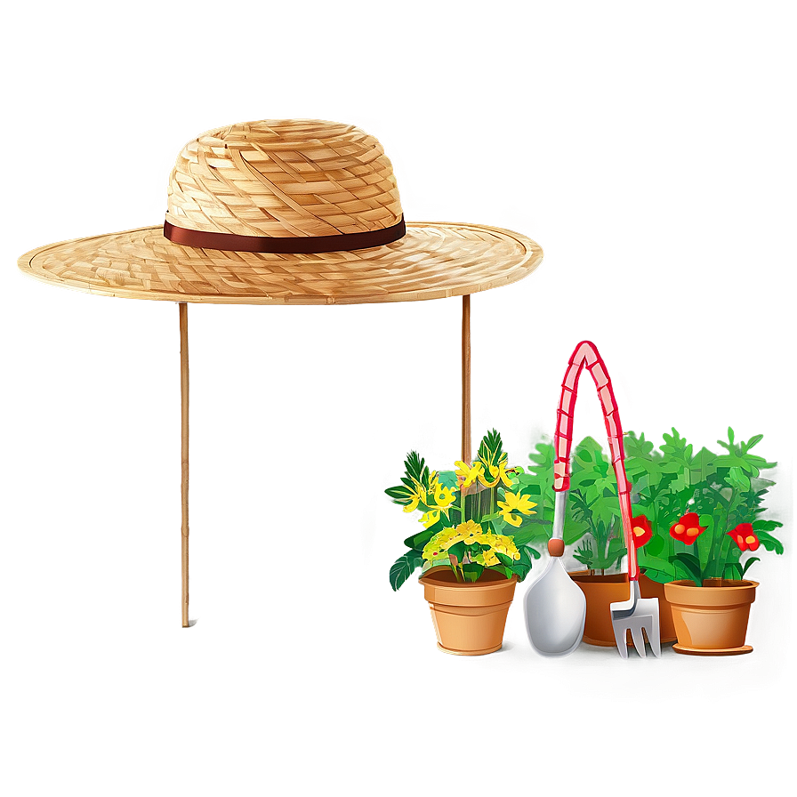 Straw Hat For Gardening Png 05252024 PNG Image