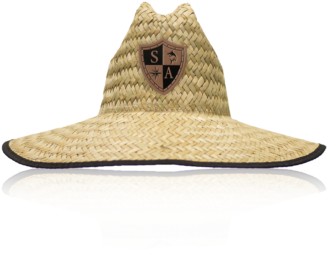 Straw Hatwith Black Trimand Shield Emblem PNG Image