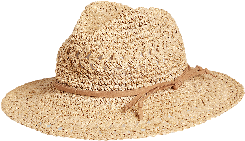 Straw Hatwith Leather Band.png PNG Image