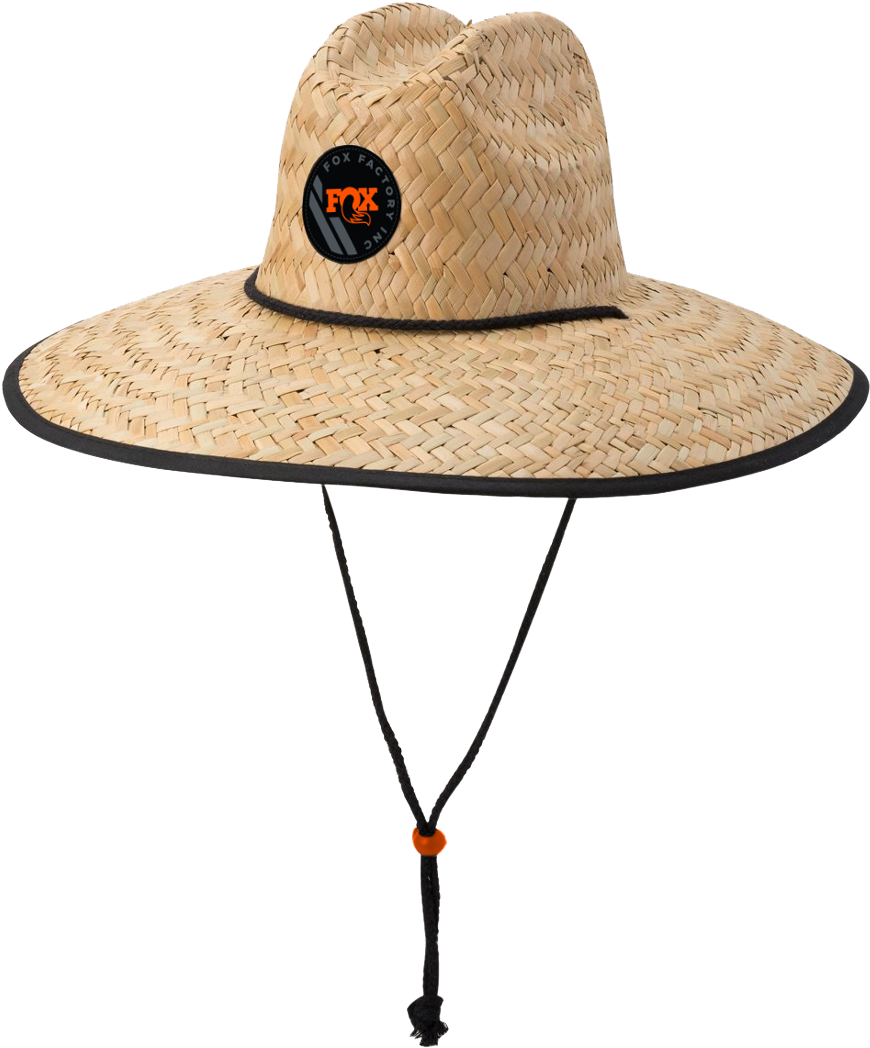 Straw Hatwith Logoand Chinstrap PNG Image