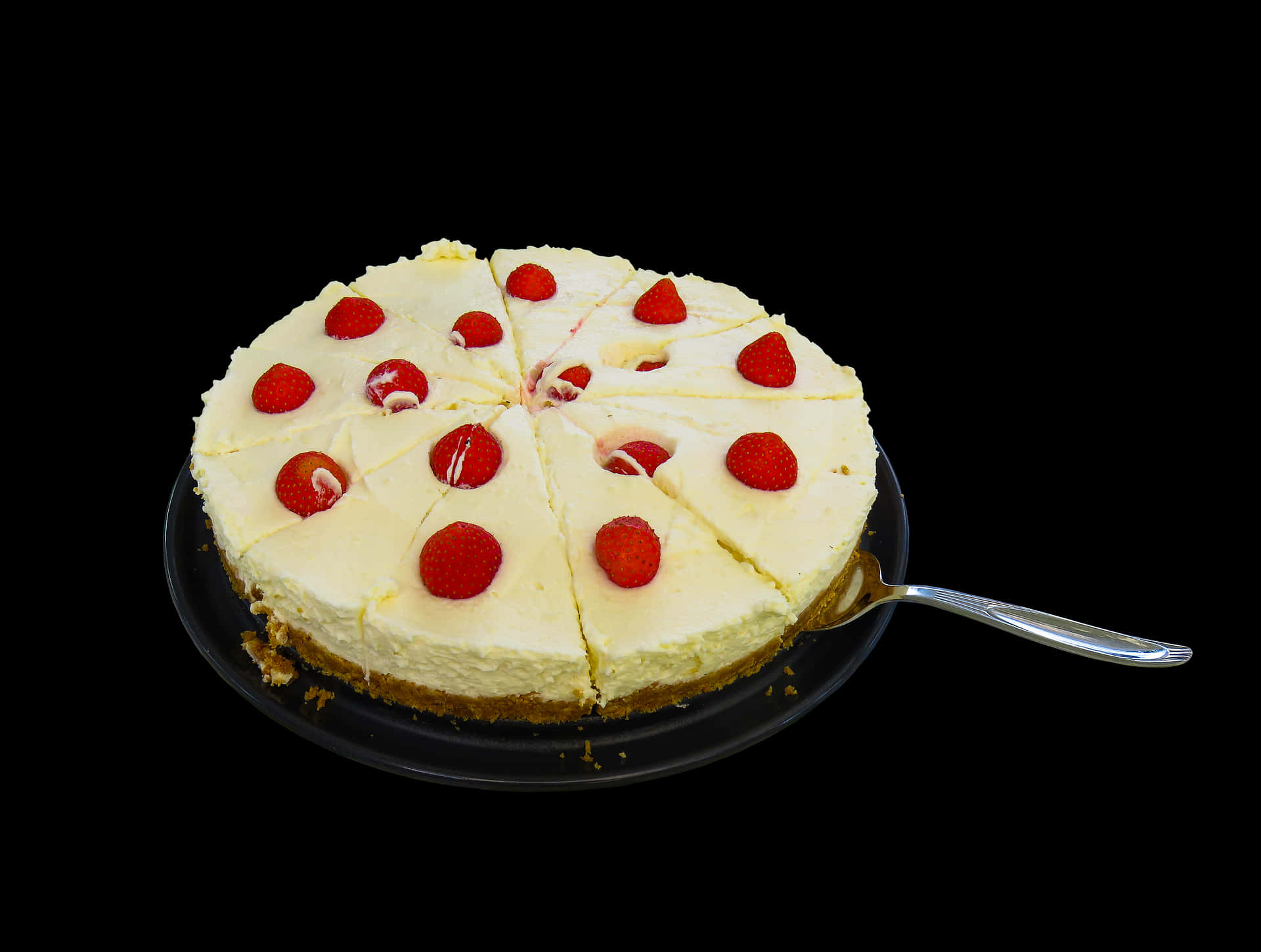 Strawberry Cheesecake Sliced PNG Image